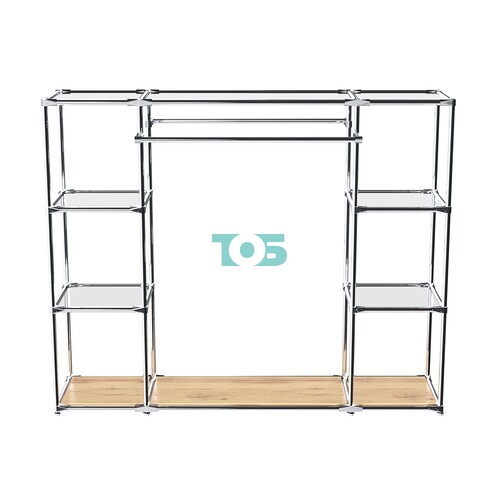 Хромированный стенд-вешало TD-45 №1-4 Хром с полками Зеркало 4мм