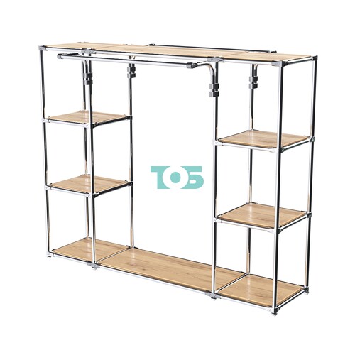 Хромированный стенд-вешало TD-46 №1-3 Хром с полками ДСП 16мм