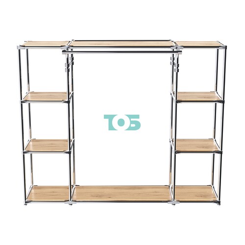 Хромированный стенд-вешало TD-46 №1-3 Хром с полками ДСП 16мм