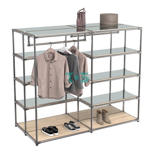 Хромированное вешало ПЛАТФОРМА №1-4 с зеркальными полками 4мм