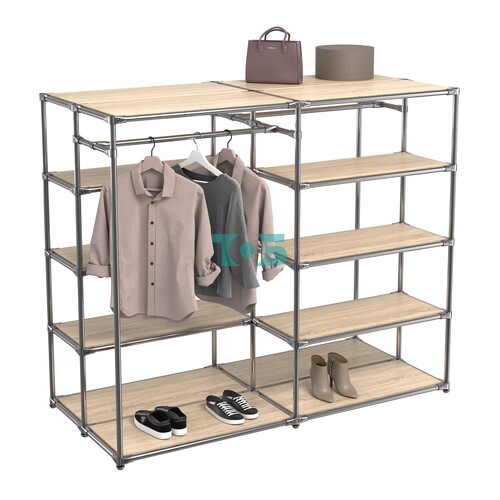 Хромированное вешало ПЛАТФОРМА №2-3 с полками ДСП 16мм