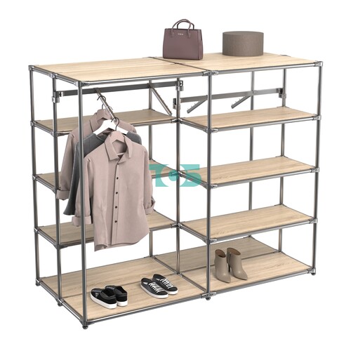 Хромированное вешало ПЛАТФОРМА №3-3 с полками ДСП 16мм