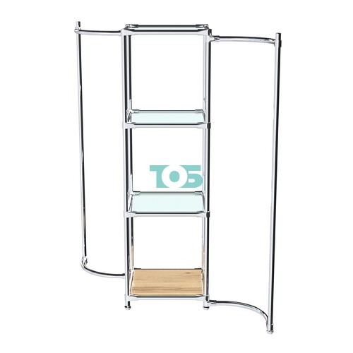 Хромированное вешало ВОЛНА №1-1 с полками стекло 6 мм