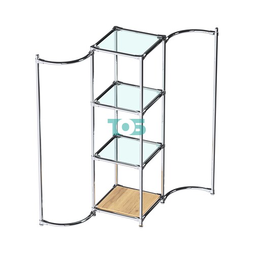 Хромированное вешало ВОЛНА №1-1 с полками стекло 6 мм