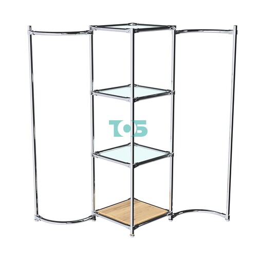 Хромированное вешало ВОЛНА №1-1 с полками стекло 6 мм