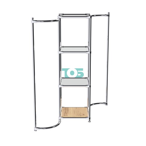 Хромированное вешало ВОЛНА №1-4 с зеркальными полками 4мм