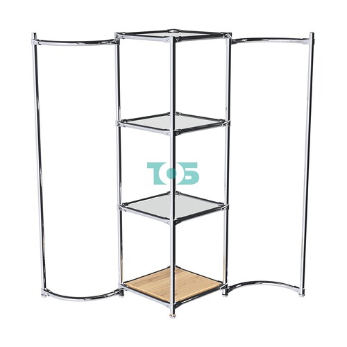 Хромированное вешало ВОЛНА №1-4 с зеркальными полками 4мм