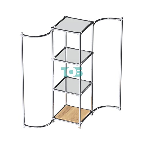 Хромированное вешало ВОЛНА №1-4 с зеркальными полками 4мм