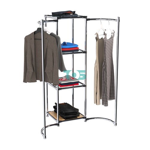 Хромированное вешало ВОЛНА №2-1 с полками стекло 6мм