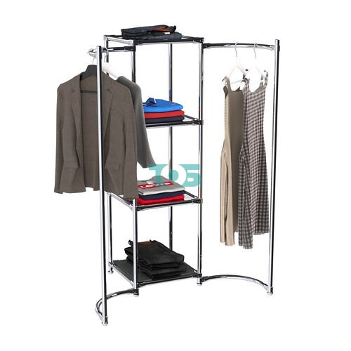 Хромированное вешало ВОЛНА №2-4 с зеркальными полками 4мм