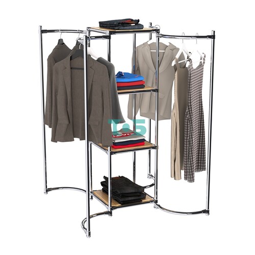 Хромированное вешало ВОЛНА №3-3 с полками ДСП 16мм