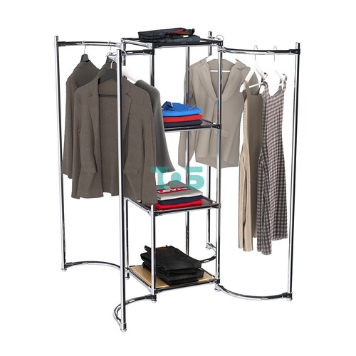 Хромированное вешало ВОЛНА №3-4 с зеркальными полками 4мм