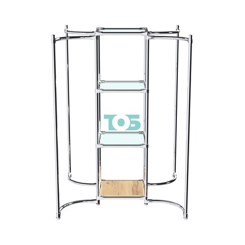 Хромированное вешало ВОЛНА №4-1 с полками стекло 6мм