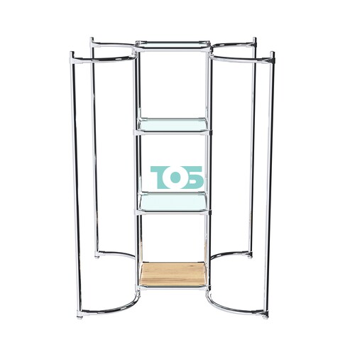 Хромированное вешало ВОЛНА №4-1 с полками стекло 6мм