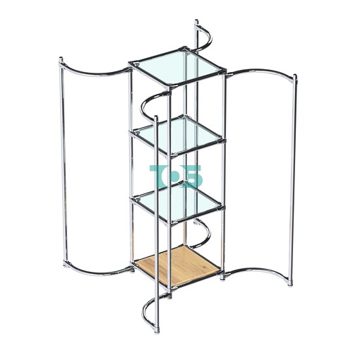 Хромированное вешало ВОЛНА №4-1 с полками стекло 6мм