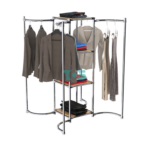 Хромированное вешало ВОЛНА №4-3 с полками ДСП 16мм