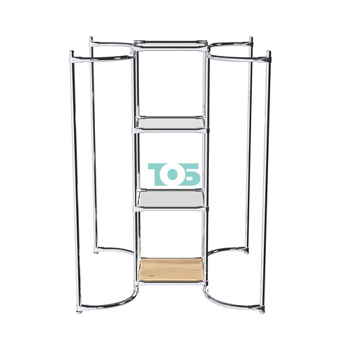 Хромированное вешало ВОЛНА №4-4 с зеркальными полками 4мм