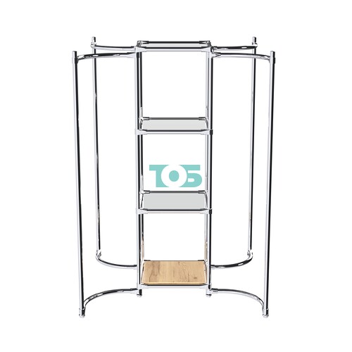 Хромированное вешало ВОЛНА №4-4 с зеркальными полками 4мм