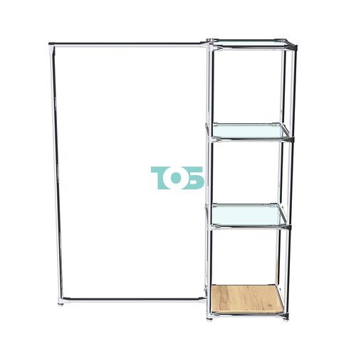 Хромированное вешало ЛИНИЯ №1-1 с полками стекло 6 мм