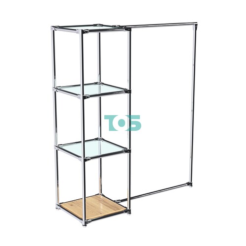 Хромированное вешало ЛИНИЯ №1-1 с полками стекло 6 мм