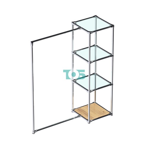 Хромированное вешало ЛИНИЯ №1-1 с полками стекло 6 мм