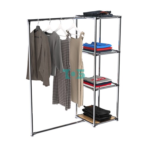 Хромированное вешало ЛИНИЯ №1-1 с полками стекло 6 мм