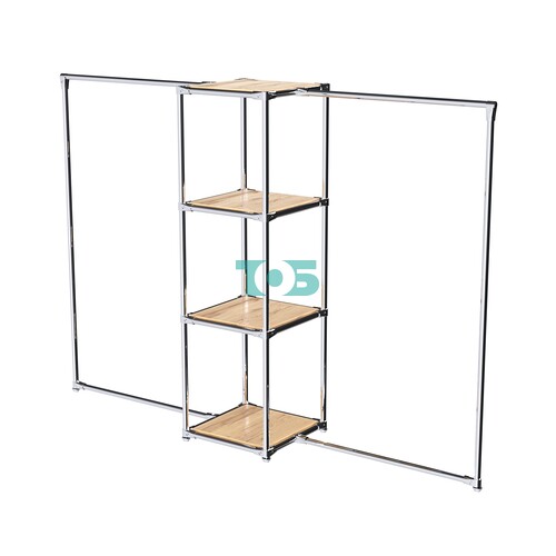 Хромированное вешало ЛИНИЯ №2-3 с полками ДСП 16 мм