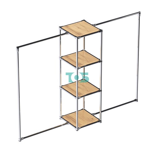 Хромированное вешало ЛИНИЯ №2-3 с полками ДСП 16 мм