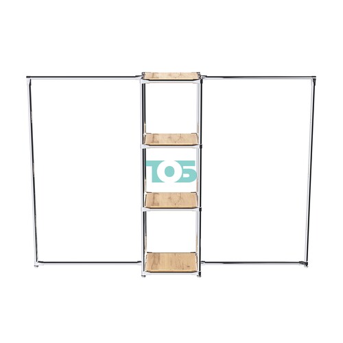 Хромированное вешало ЛИНИЯ №2-3 с полками ДСП 16 мм