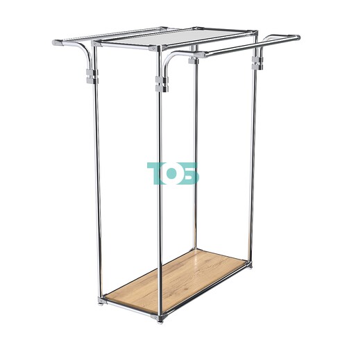 Хромированный стенд-вешало TD-11 №1-4 с полкой Зеркало 4мм