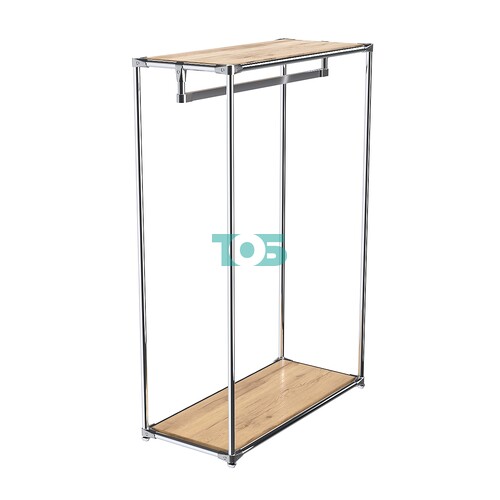 Хромированный стенд-вешало TD-12 №1-3 с полками ДСП 16мм