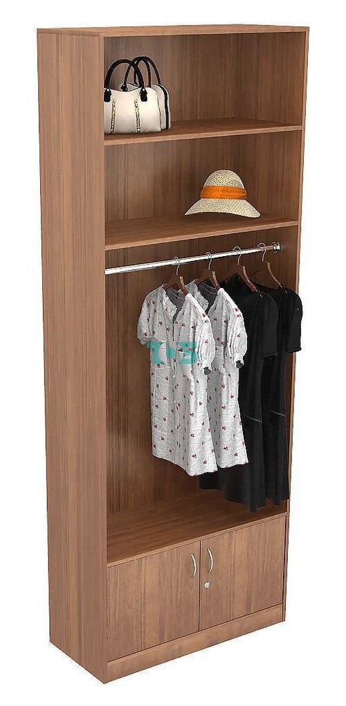 Стенд с верхними полками для платьев №2