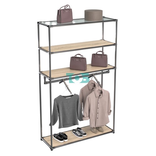 Хромированное вешало БАШНЯ №7-3 с полками ДСП 16мм