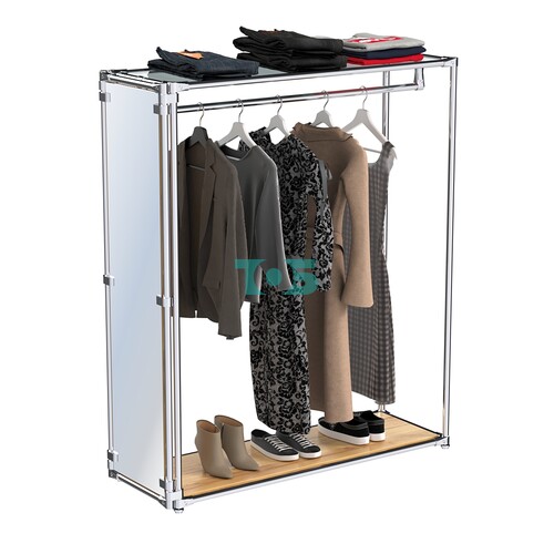 Хромированное вешало с зеркальным торцом ZTD-10 №1-1 с полкой стекло 6 мм