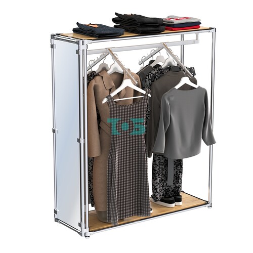 Хромированный стенд островной, торец-зеркало ZTD-12 №1-3 с полками ДСП 16 мм