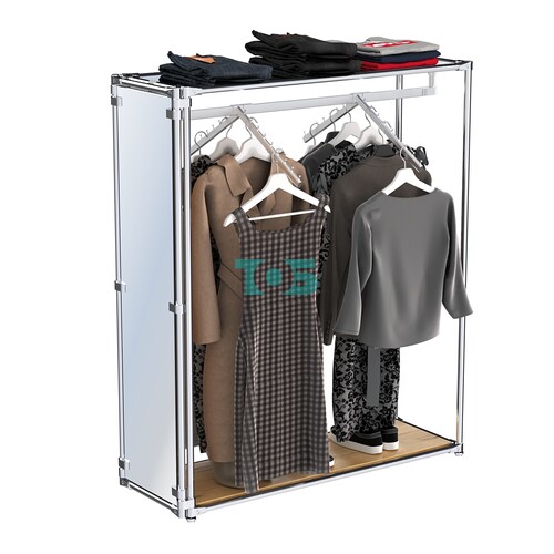 Хромированный стенд- в центр зала, торец-зеркало ZTD-12 №1-4 с полкой Зеркало 4 мм