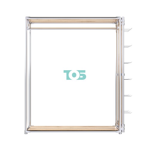 Хромированный стенд-вешало ETD-10 №1-3 (торец-ЭП) с полками ДСП 16мм