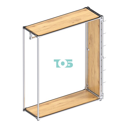 Хромированный стенд-вешало ETD-10 №1-3 (торец-ЭП) с полками ДСП 16мм