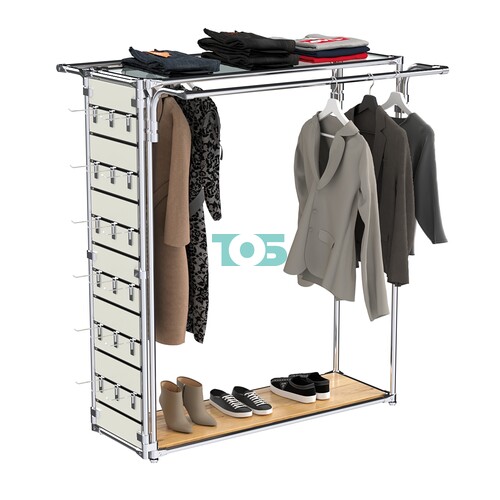 Хромированный стенд-вешало ETD-11 №1-1 (торец-ЭП) с полкой стекло 6мм