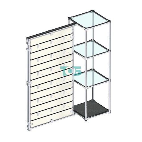 Хромированное вешало ЩИТ №1-1 с полками стекло 6мм