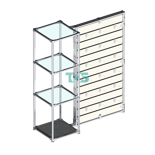 Хромированное вешало ЩИТ №1-1 с полками стекло 6мм