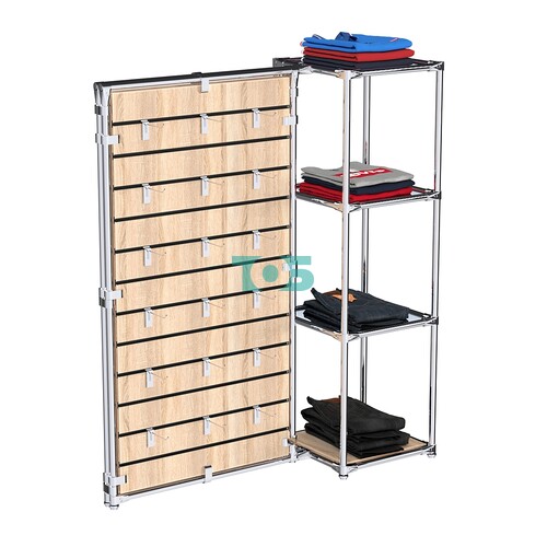 Хромированное вешало ЩИТ №1-4 с зеркальными полками 4мм