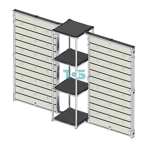 Хромированное вешало ЩИТ №2-3 с полками ДСП 16мм