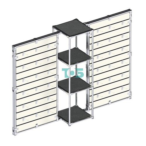 Хромированное вешало ЩИТ №2-3 с полками ДСП 16мм
