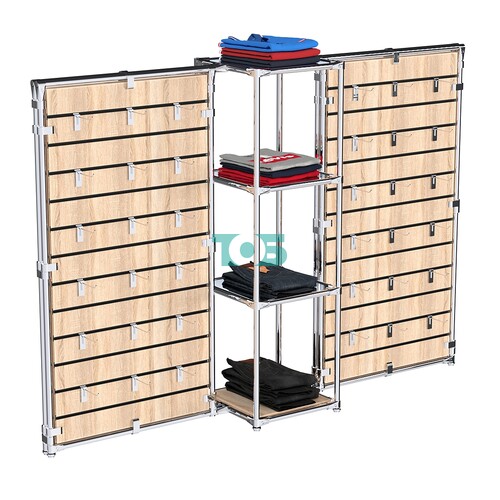 Хромированное вешало ЩИТ №2-4 с зеркальными полками 4мм