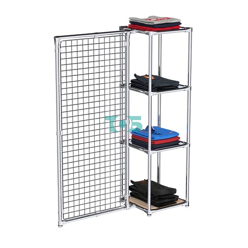 Хромированное вешало ЯЧЕЙКА №1-4 с зеркальными полками 4мм