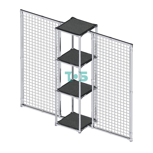 Хромированное вешало ЯЧЕЙКА №2-3 с полками ДСП 16мм
