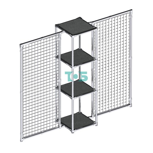 Хромированное вешало ЯЧЕЙКА №2-3 с полками ДСП 16мм