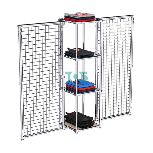 Хромированное вешало ЯЧЕЙКА №2-4 с зеркальными полками 4мм