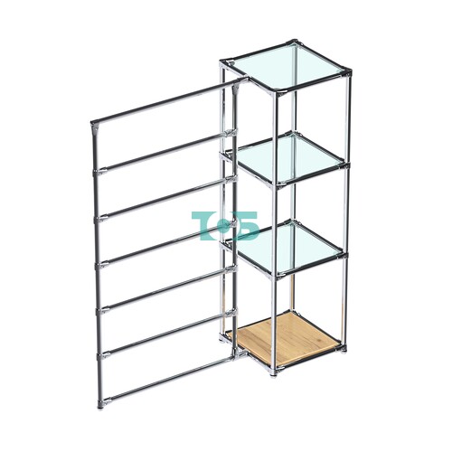 Хромированное вешало ГОРИЗОНТ №1-1 с полками стекло 6мм